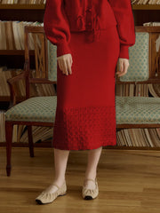 Charley Cutout Crocheted Hem Skirt