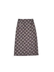Monroe Plaid Straight 100% Cotton Midi Skirt