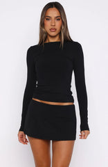 Hard To Please Mini Skort Black