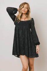 Miles Smocked Mini Dress in Navy