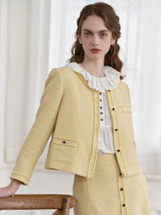 Aitana Yellow Brushed Tweed Jacket