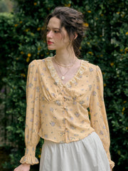 Laurel V-Neck Floral Blouse
