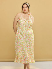 Plus Size Kama Floral Chiffon Slip Dress