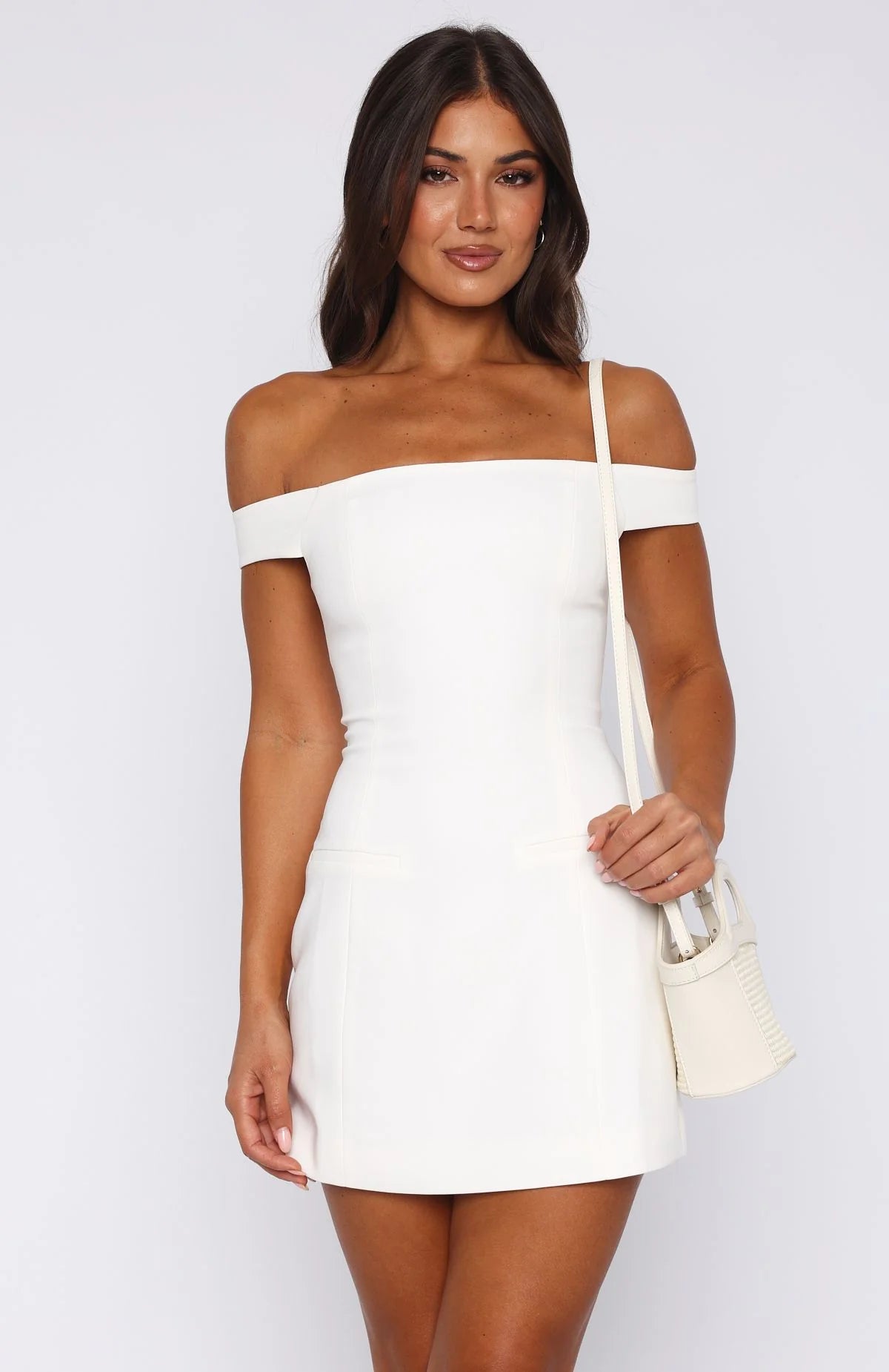 off the shoulder mini dress white Private Planes Off Shoulder Mini Dress White – Mirasahome