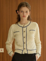 Beatrix Round Neck Contrasting Cardigan