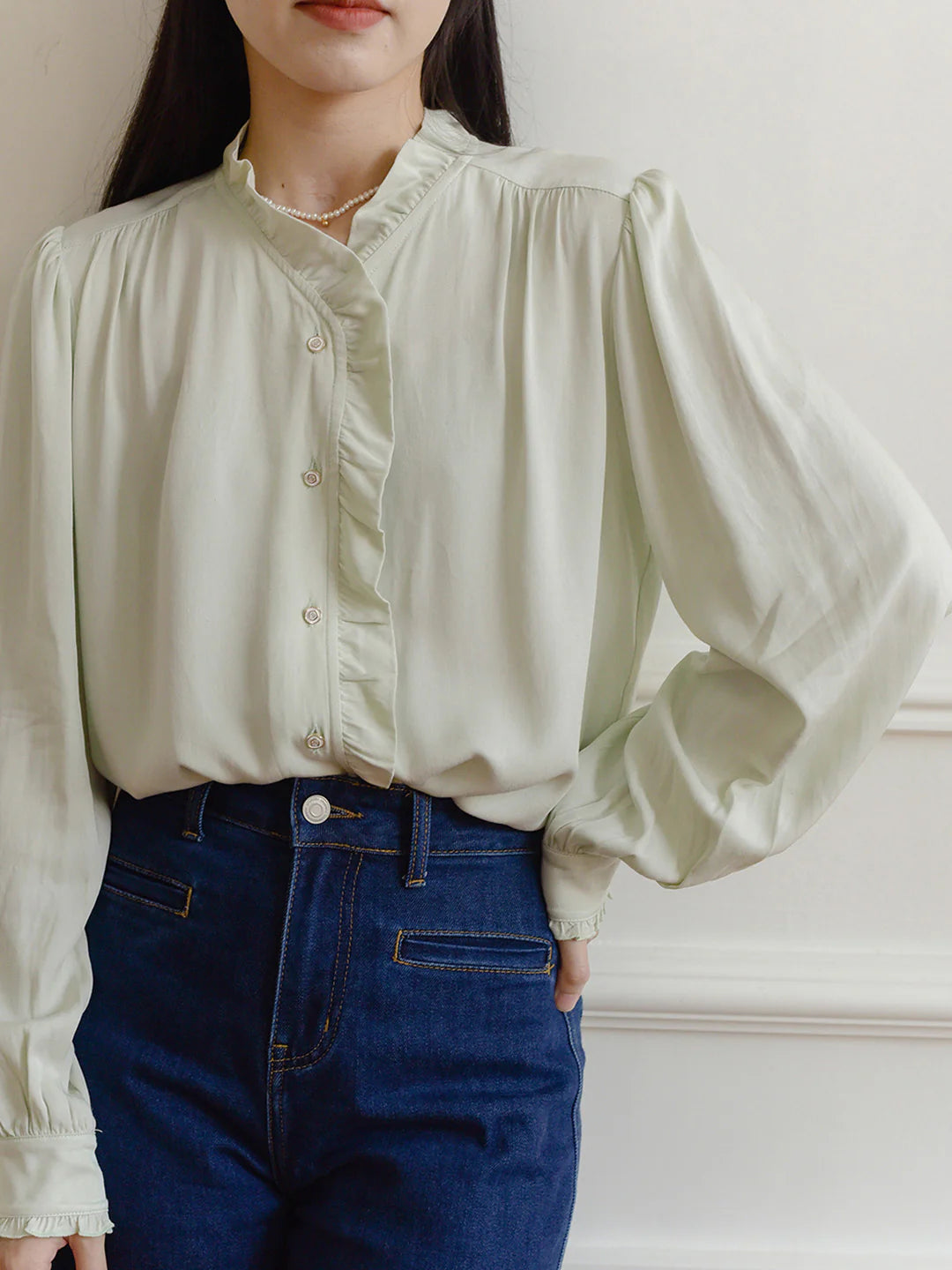 Harper Stand Collar Lace Blouse