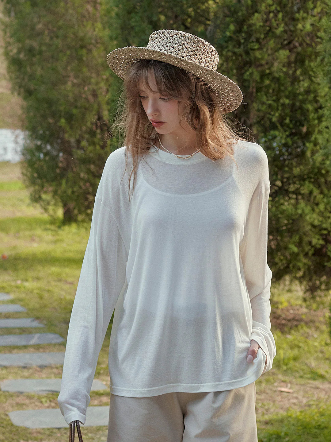 Gracelyn Round Neck Sun Protection Top