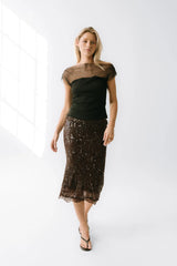 Tracy Mixed Media Top in Black