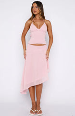 Hidden Grace Midi Skirt Pink