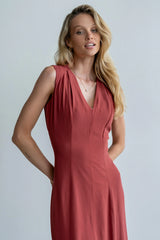 Noah Midi Dress in Berry
