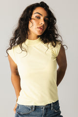Sunny Mock Neck Top in Yellow