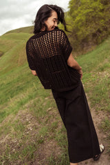 Toso Crocheted Top in Black