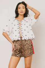 Kara Embroidered Blouse in Off White
