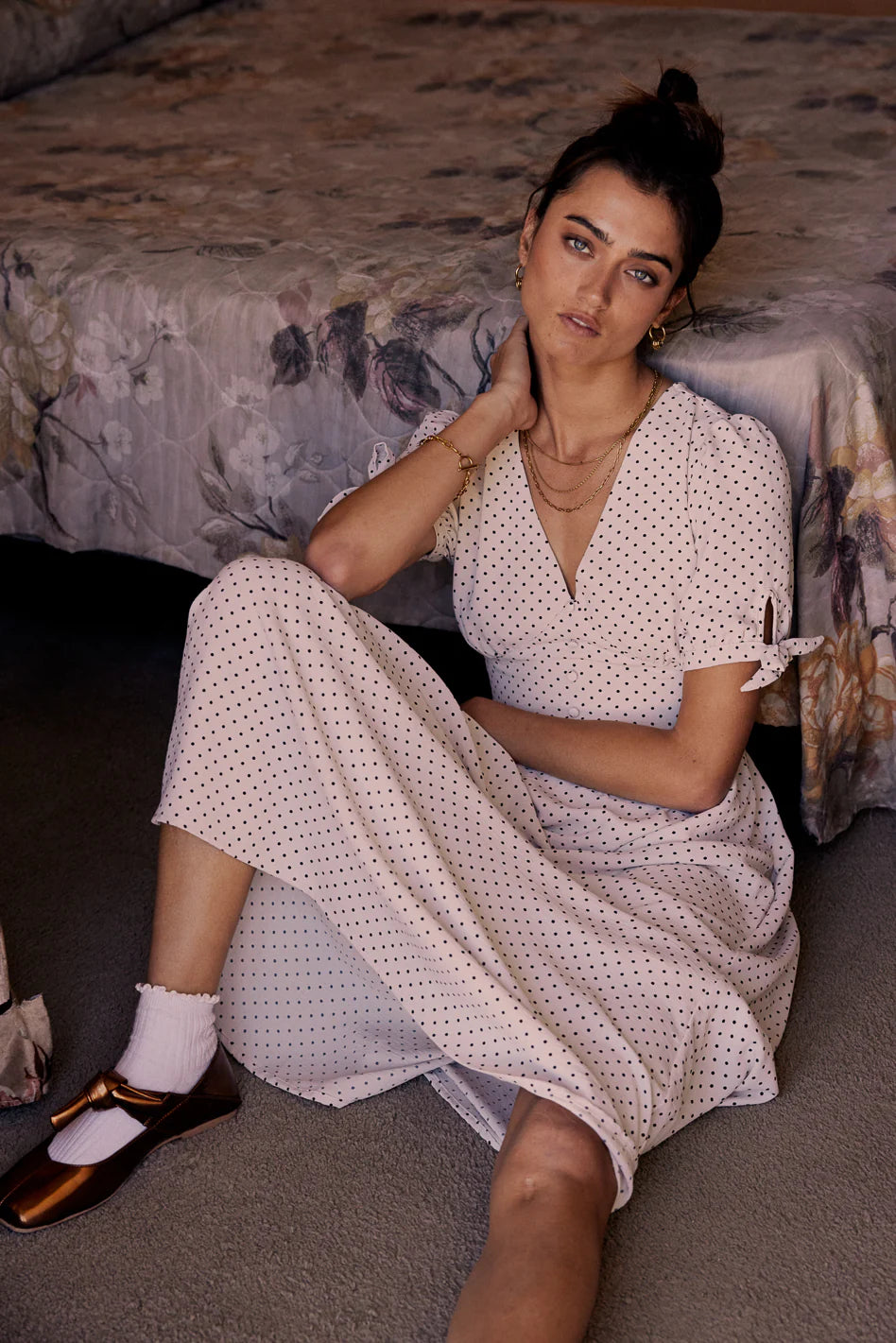 Janae Polka Dot Midi Dress