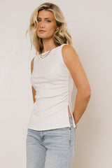 Collins Ribbed Top in White