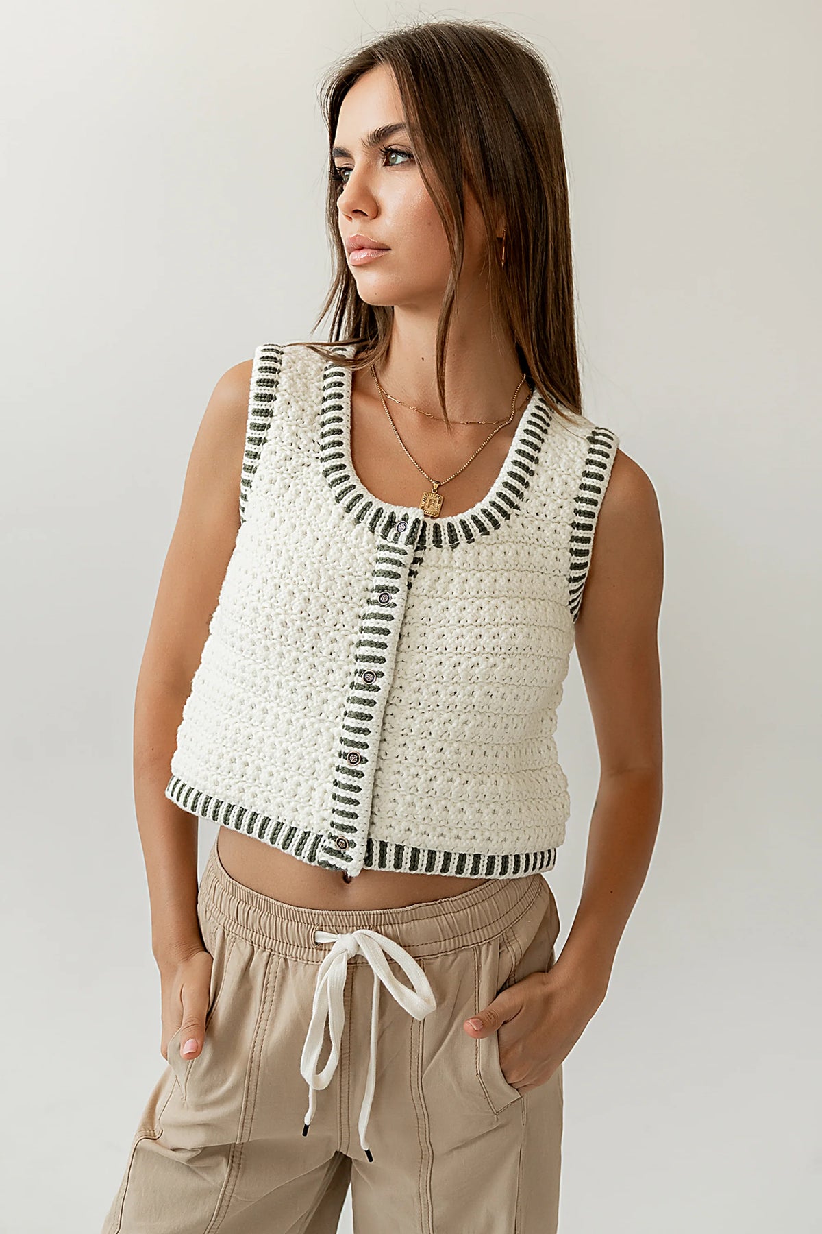 Malia Knit Tank in Olive
