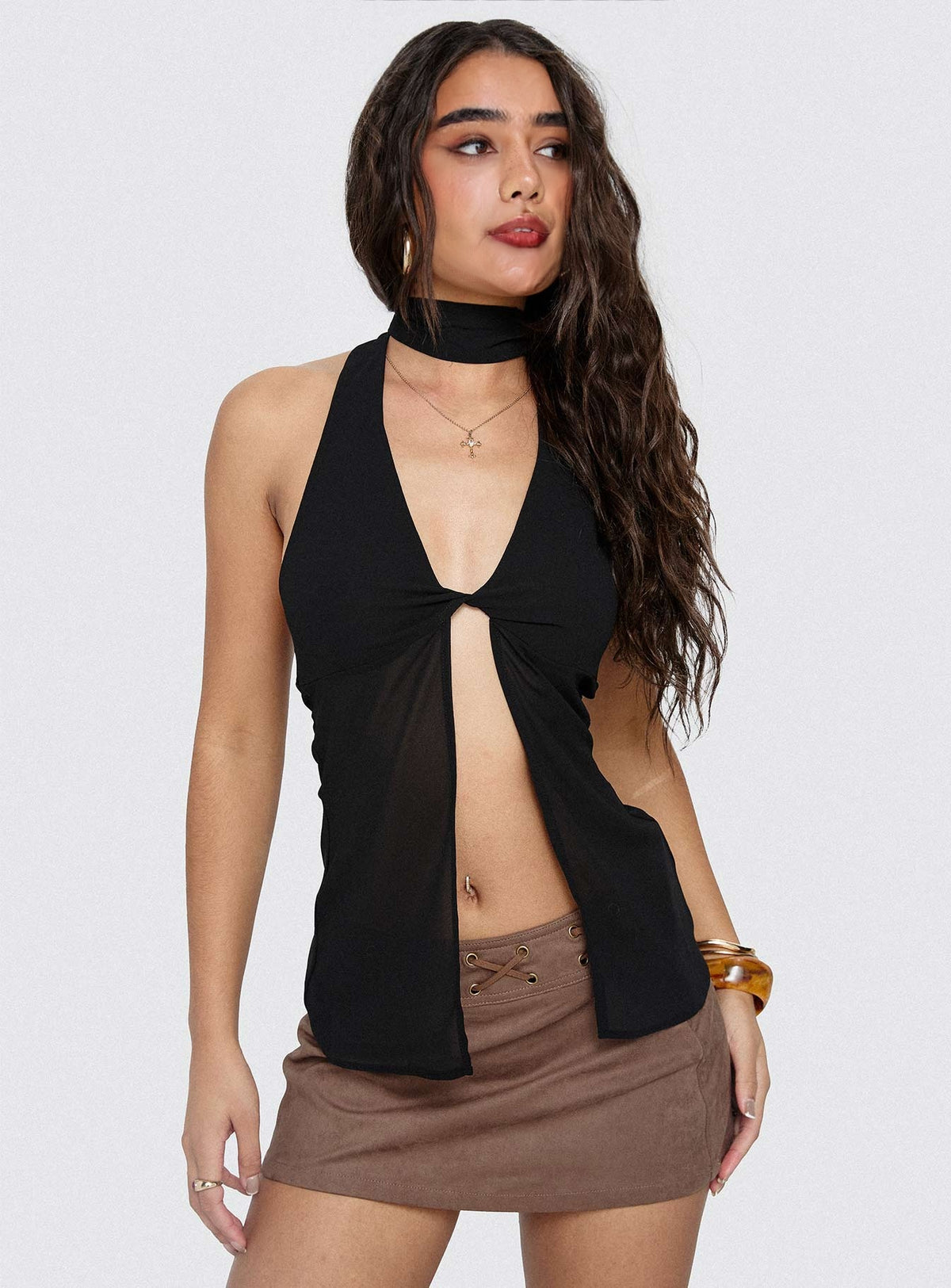 Scarface Tie Top Black