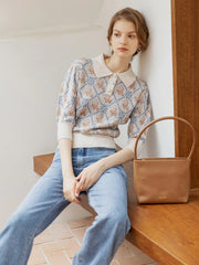 Leather Jane Handbag-Light Brown