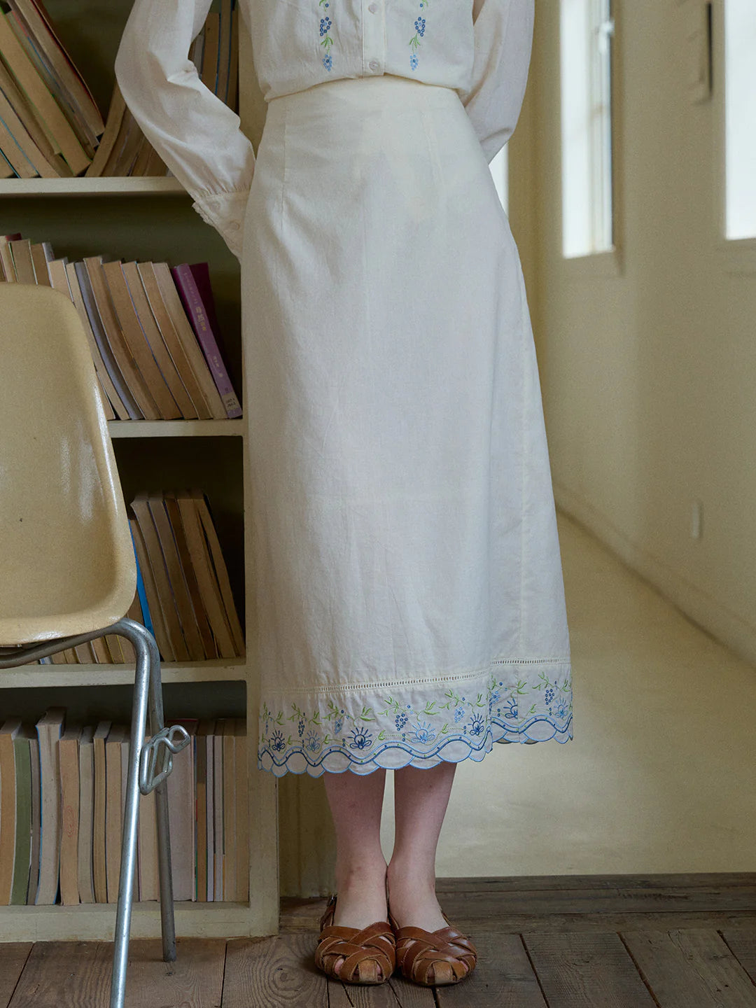 Julianna Embroidery 100% Cotton Skirt