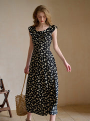 Ingrid Round Neck Ruffle Sleeve Dress