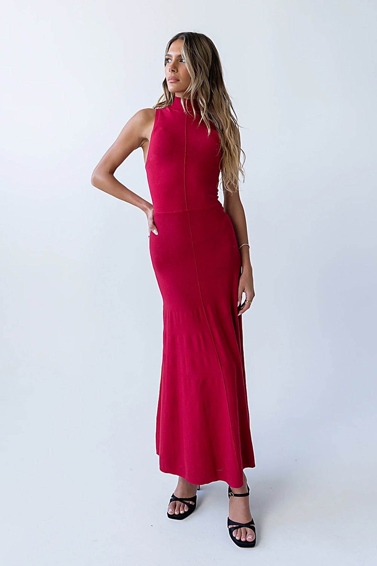 Liz Mock Neck Maxi Dress