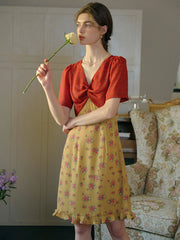 Amethyst V-Neck Floral Dress