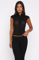 On My Own Wave Top Black