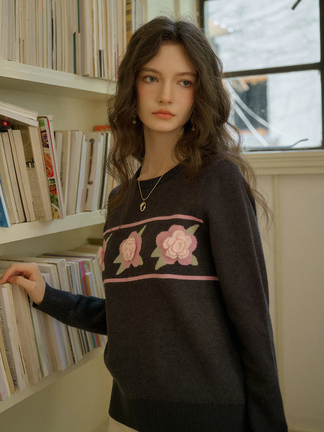 Aria 3D Floral Knit Sweater