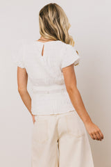 Anya Textured Blouse in Off White