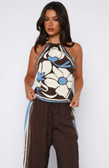 Tropic Muse Halter Top Cocoa Symphony