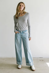 Mylo Floral Top in Heather Grey