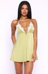 Far Off Places Mini Dress Matcha