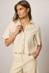 Perrie Floral Button Up in Cream