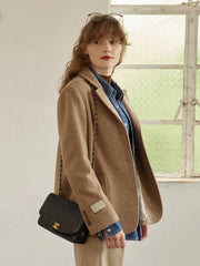 Hadley Camel 100% Wool Blazer