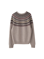 Aliza Round Neck Fair Isle 100% Wool Sweater