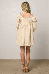 Nolan Babydoll Dress in Beige