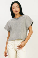 Sierra Cap Sleeve Top in Grey