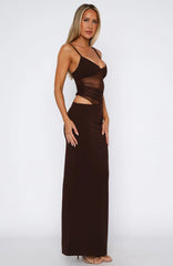 Call Me Up Maxi Dress Chocolate