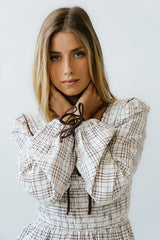 Vale Smocked Blouse in Mocha