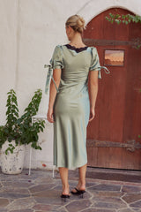 Amanda Lace Trim Maxi Dress in Sage
