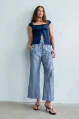 Paloma Pleated Blouse in Navy