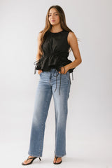 Miranda Textured Blouse in Black