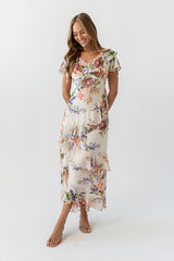 Lauren Ruffle Floral Maxi Dress