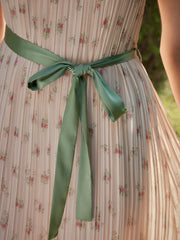 Janelle Round Neck Accordion Pleats Dress