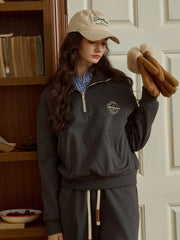 Robin Casual SR Exclusive Design Printed Lapel Cotton Sweatshirt