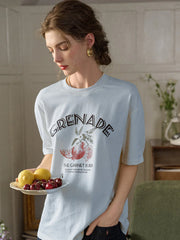 Calla Round Neck Pattern 100% Cotton T-shirt