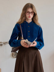 Ailani Stand Collar 100% Cotton Corduroy Shirt