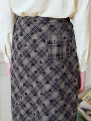 Monroe Plaid Straight 100% Cotton Midi Skirt