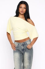 Marrakech Moments Cinched Waist Top Lemon