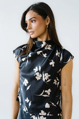 Carsyn Floral Top in Black